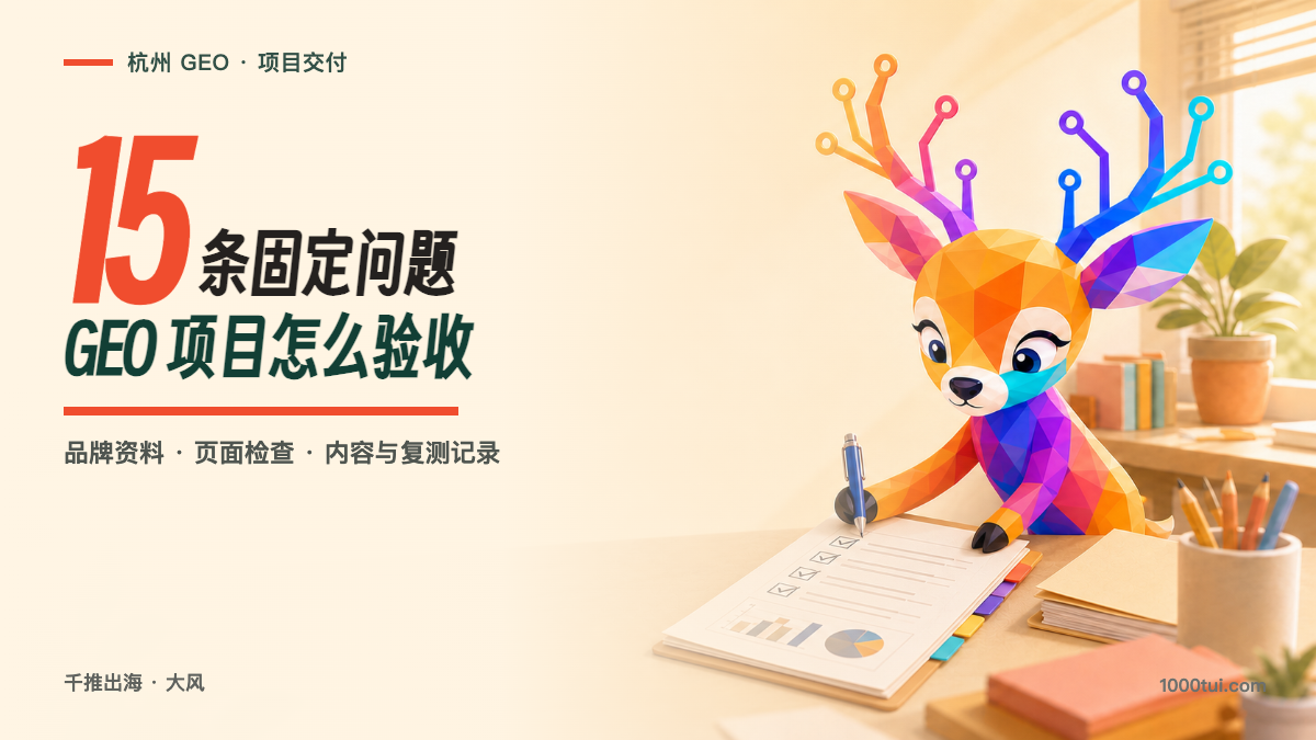 杭州 GEO 优化公司怎么选？先看项目最后能交付什么